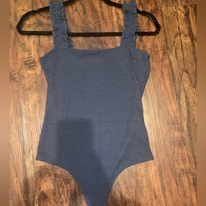Navy blue ruffle bodysuit